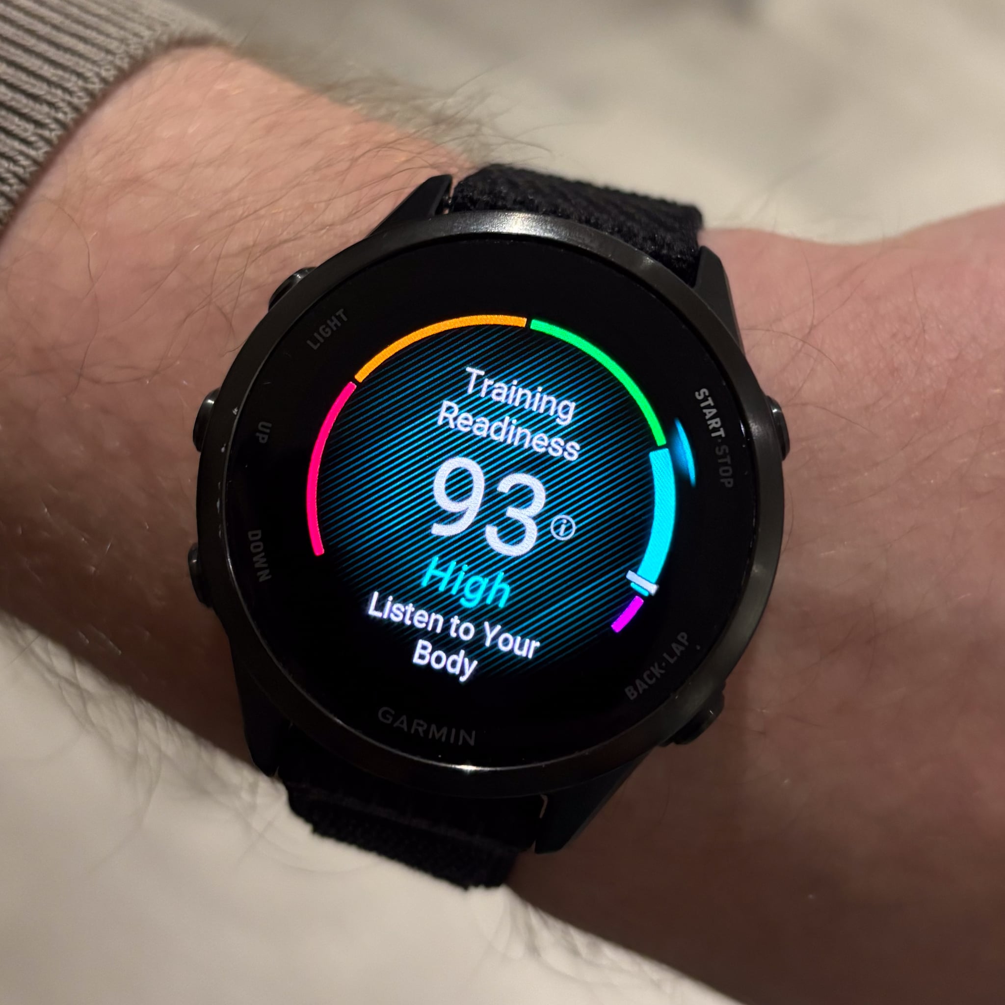 A gauge plot showing garmin's training readiness